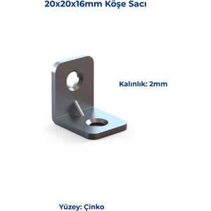 Mesan Köşe Sacı 2mm 16X20X20MM Çinko