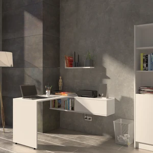 Yeti Mobilya 12073CLM Çalışma Masası Bilgisayar Masası Kitaplıklı Raflı