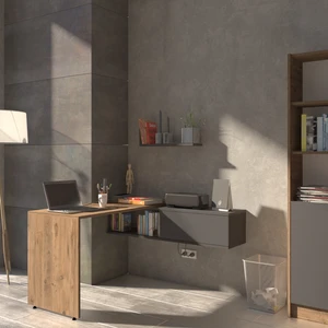 Yeti Mobilya 12073CLM Çalışma Masası Bilgisayar Masası Kitaplıklı Raflı