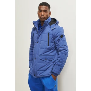 Altınyıldız Classics Erkek Mavi Standart Fit Normal Kesim Dik Yaka Soğuk Geçirmez Outdoor Kaban