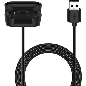 M.TK Moveteck Xiaomi Redmi Watch - Mi Watch Lite Uyumlu Şarj Kablosu Adaptörü Siyah Şarj Cihazı Aleti 100CM