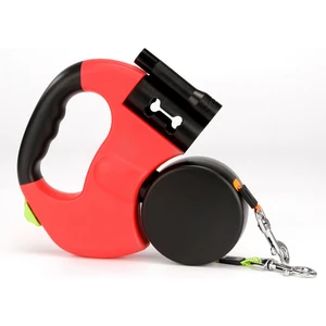 Pet Double Head Traktor, Biri Işık ile Iki Otomatik Geri Çekilebilir Tasma Için (Yurt Dışından)