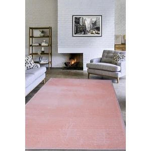 Sevser Halı Peluş Pofuduk Kesme Kaydırmaz Taban Pembe Halı Yolluk