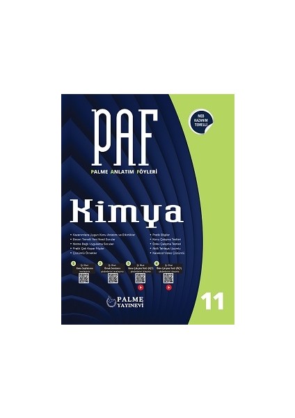 Palme 11. Sınıf Kimya Paf Soru Föyü ve Anlatım Föyü ( Set ) modelleri