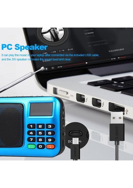 Taşınabilir Mini Fm Radyo Pc Hoparlör Müzik Çalar USB Tf Kart ile LED Ekran Hifi Stereo Alıcı Dijital Fm Radyo | Radyo (Yurt Dışından)