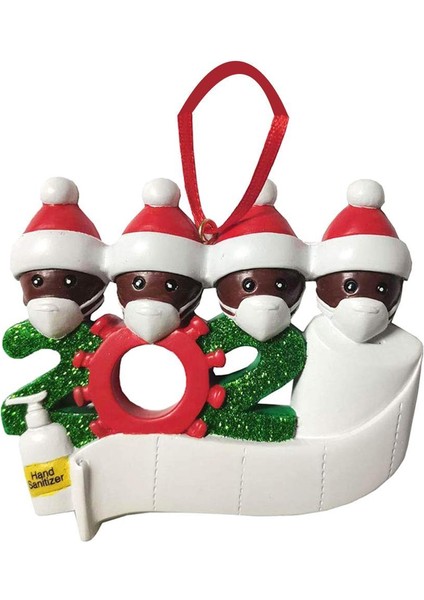 Noel Ağacı Süs 2020 Karantina Aile Noel Kilitleme Dekorasyon Preorder Siyah Aile Üyesi 4 (Yurt Dışından)
