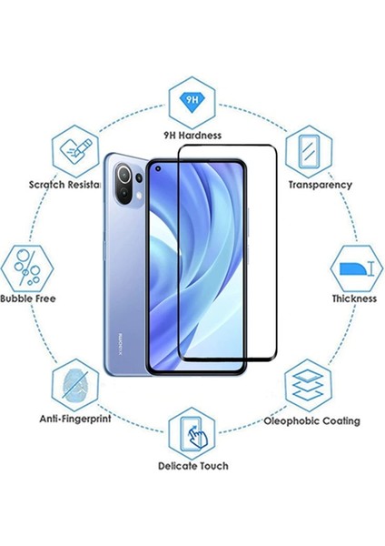 Xiaomi Mi 11 Lite Için Kavisli Full Yapışan 5d Cam Ekran Koruyucu Siyah fırsatları