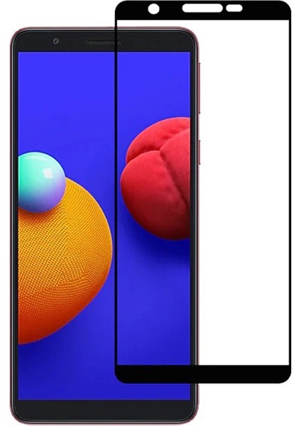 Kny Samsung Galaxy A01 Core Için Kavisli Full Yapışan 5d Cam Ekran Koruyucu Siyah