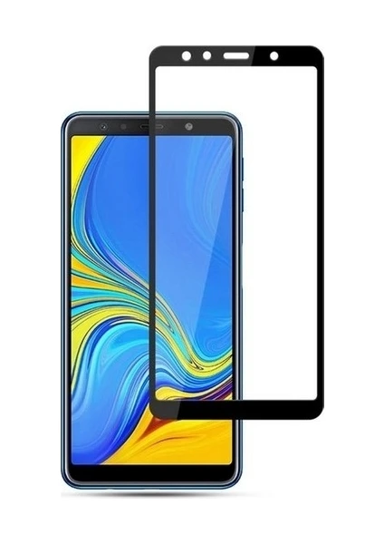 Kny Samsung Galaxy A7 2018 Için Kenarı Kırılmaya Dayanıklı 5d Cam Ekran Koruyucu Siyah