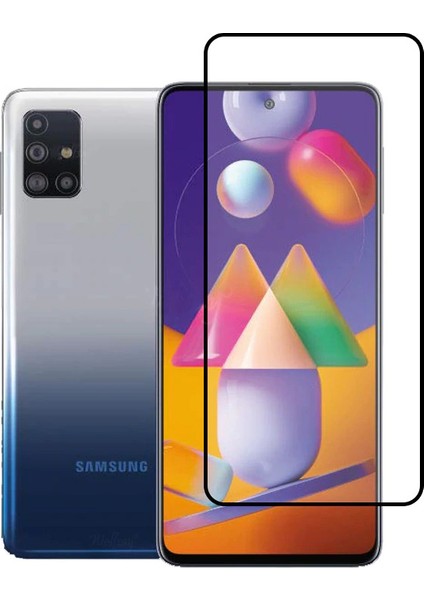 Kny Samsung Glaxy M31S Için Kenarı Kırılmaya Dayanıklı 5d Cam Ekran Koruyucu Siyah