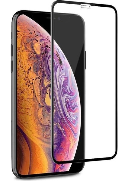 Apple Iphone Xs Max Için Kenarı Kırılmaya Dayanıklı 5d Cam Ekran Koruyucu Siyah