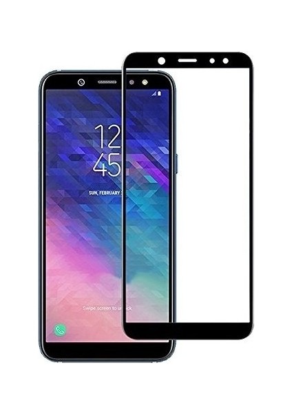 Kny Samsung Galaxy A6 2018 Için Kenarı Kırılmaya Dayanıklı 5d Cam Ekran Koruyucu Siyah