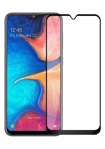 Samsung Galaxy A20 Için Kenarı Kırılmaya Dayanıklı 5d Cam Ekran Koruyucu Siyah