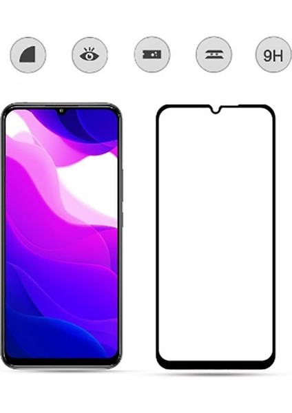 Kny Samsung Galaxy M10 Için Kenarı Kırılmaya Dayanıklı 5d Cam Ekran Koruyucu Siyah