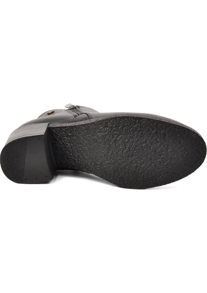 PC-52025 Siyah Deri Topuklu Kadın Bot indirimleri