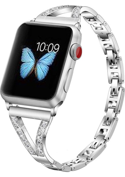 Cool Cold Apple Saat Kayış Için Lüks Metal Elmas Bilezik (38/40/41)Mm Paslanmaz Çelik Şık Zarif Kordon fiyatları