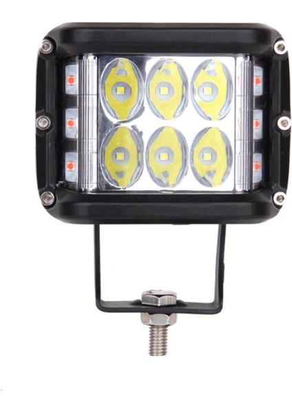 6 LED 18W Delici Yayıcı Çakarlı Off Road Farı Lambası