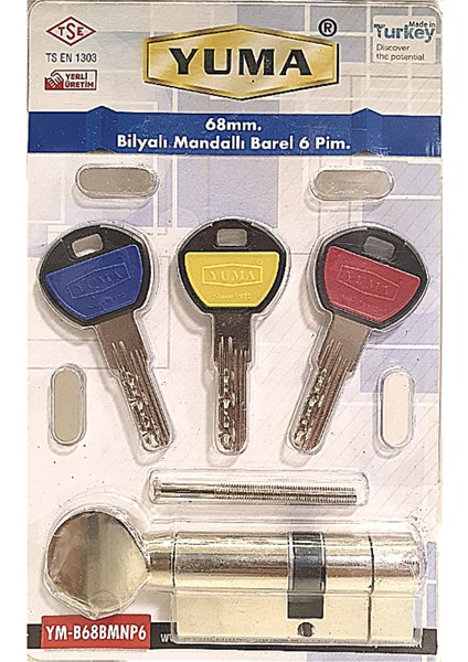 YUMA PLASTİK KAFALI BİLYALI MANDALLI BAREL 6 pim ( 68 mm )