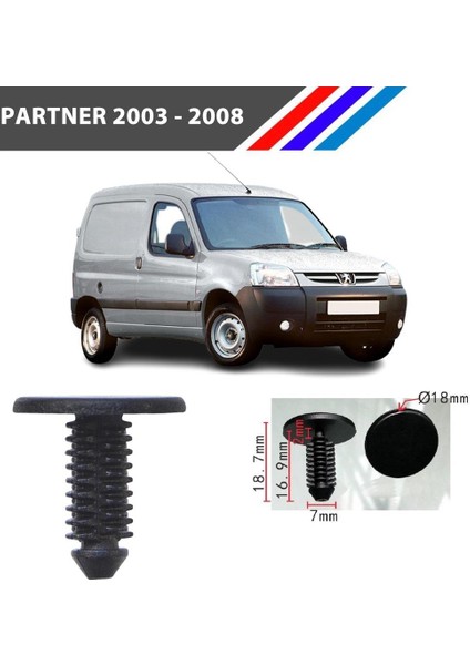 Partner Davlumbaz Döşeme Çok Amaçlı Klips 25 Adetli Paket