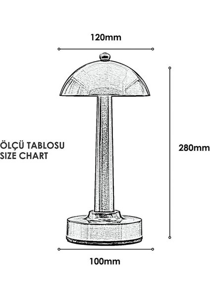 Rose Sirius Dekoratif Şarjlı Pilli Ledli Dokunmatik Özelliki Ev Iş Ofis Kafe Restoran Masa Lambası Sirius Charged Hotel Cafe Bar Table Lamp