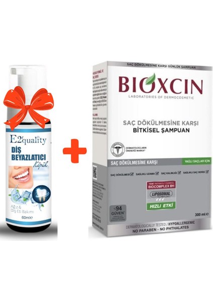 E2'quality Diş Beyazlatıcı Köpük + Bioxcin Genesis Şampuan 300ML (Yağlı Saçlar)