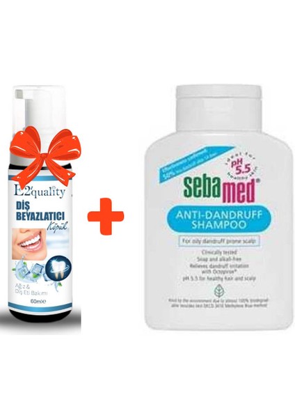 E2'quality Diş Beyazlatıcı Köpük + Sebamed Anti-Dandruff Şampuan 400 ml