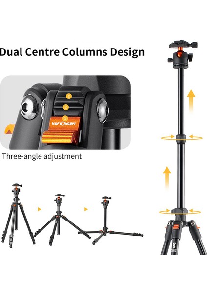 K&f Concept BI234M 116CM Katlanabilir Tripod