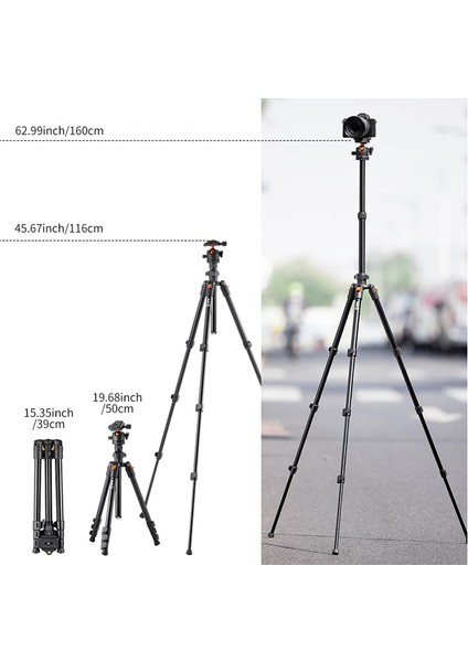 K&f Concept BI234M 116CM Katlanabilir Tripod