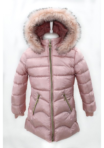 Asortik Kız Çocuk Kışlık Şişme Elyaf Dolgulu Suya Dayanıklı İçi Polar Kapüşonlu Mont-MNT-0014 modelleri