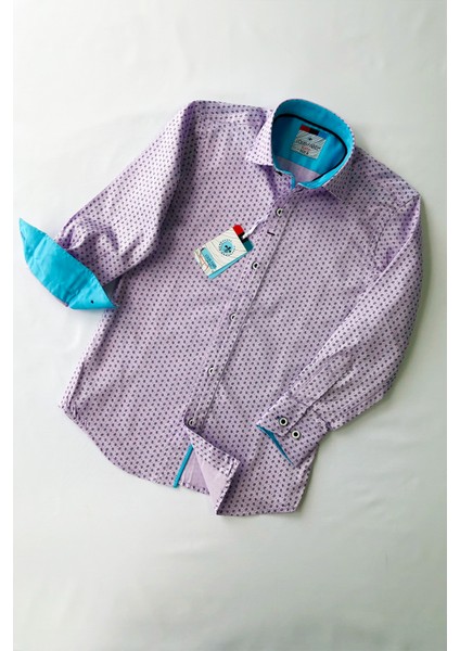 Minik Desenli Uzun Kollu Gömlek