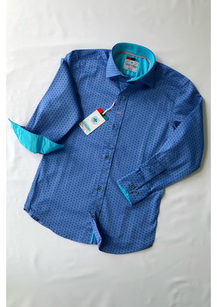 Minik Desenli Uzun Kollu Gömlek