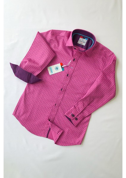 Minik Desenli Uzun Kollu Gömlek