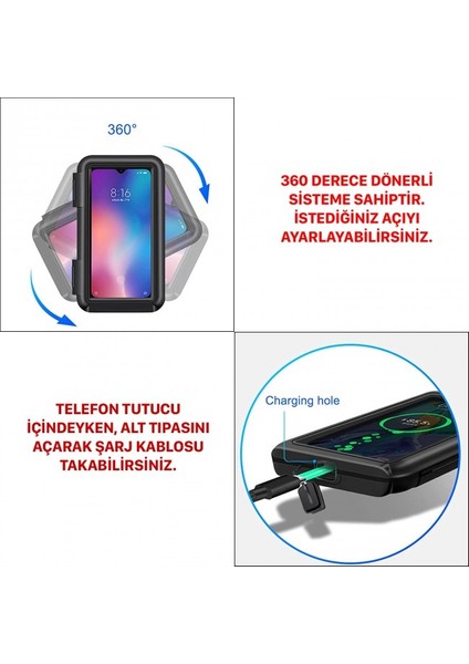 Motosiklet Telefon Tutucu Ayna Bağlantılı Kapalı Model fiyatları
