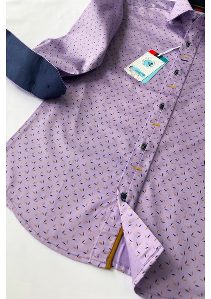 Yeni Sezon Lila Oklu Uzun Kol Çocuk Gömlek fiyatları