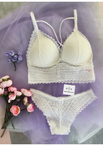 Beyaz Bralet Takımı