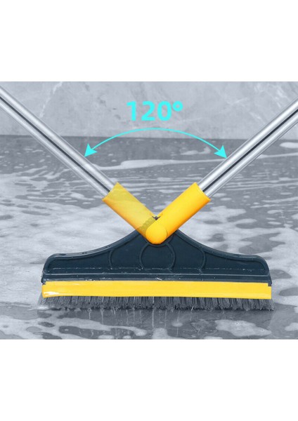 2 In 1 V Şeklinde Fırça ve Çekçek Paspas Mop Banyo Mutfak Duvar Köşe Boşluk Ovma Cleaning Brush