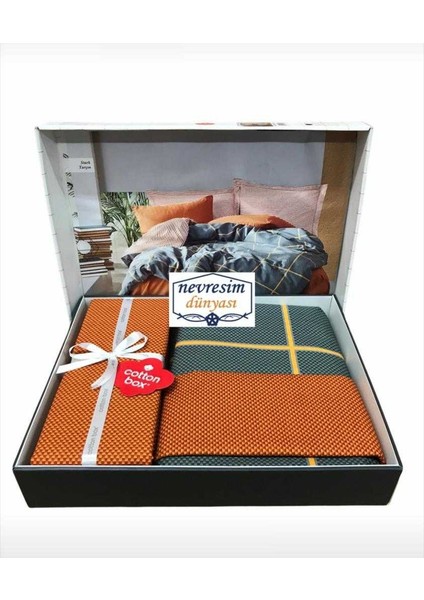 Cotton Box Modern Çift Kişilik Nevresim Takımı Stark Tarçın