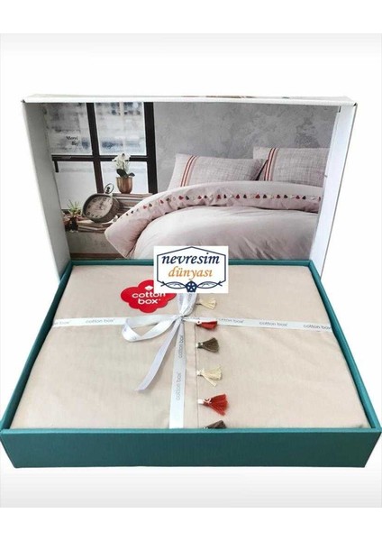 Cotton Box Candy Çift Kişilik Nevresim Takımı Merri Bej fırsatları
