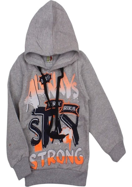 Kelebekli Kapüşonlu 2 Iplik Şardonlu Sweatshirt