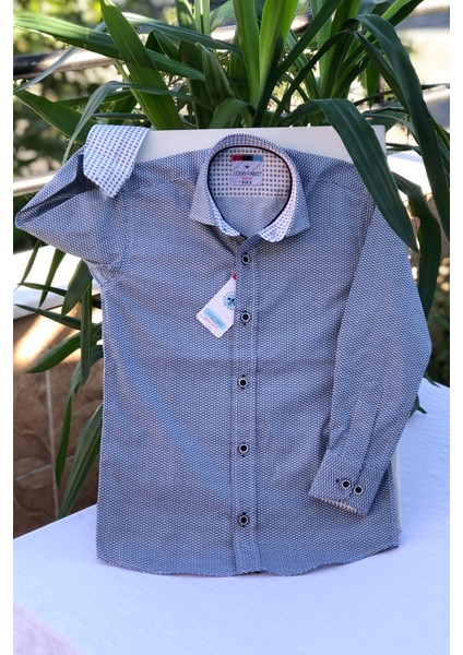 Yeni Sezon Lacivert Küplü Uzun Kol Çocuk Gömlek fırsatları