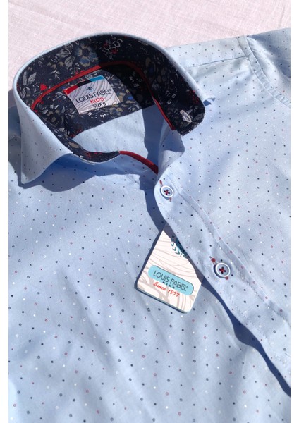 Yeni Sezon Bebe Mavi Noktalı Uzun Kol Çocuk Gömlek fırsatları