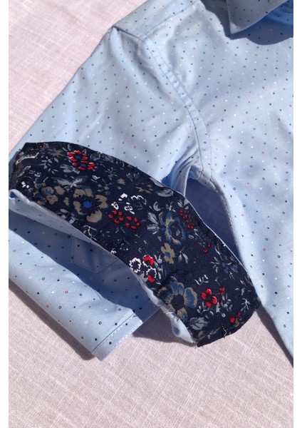 Yeni Sezon Bebe Mavi Noktalı Uzun Kol Çocuk Gömlek indirimleri