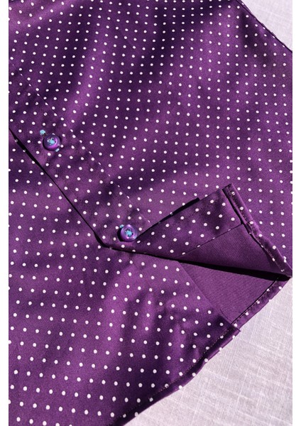 Yeni Sezon Puantiyeli Morl Uzun Kol Çocuk Gömlek modelleri