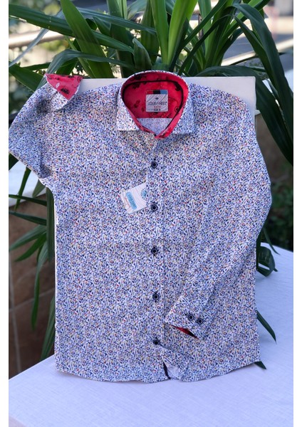 Yeni Sezon Renkli Oklar Detaylı Uzun Kol Çocuk Gömlek