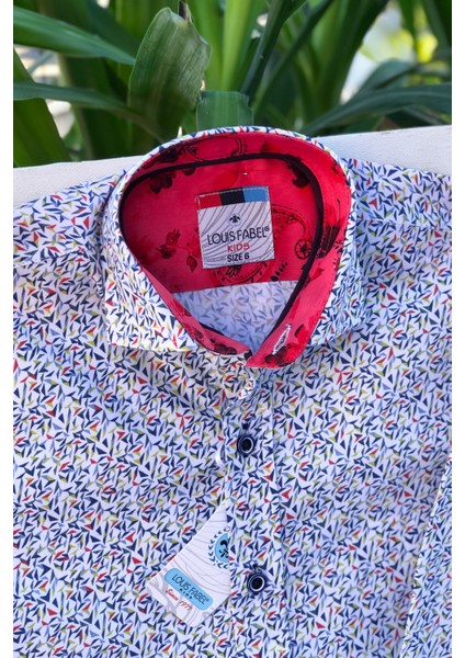 Yeni Sezon Renkli Oklar Detaylı Uzun Kol Çocuk Gömlek modelleri