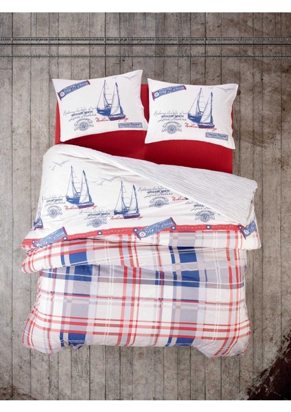 Cotton Box Tek Kişilik Maritime Nevresim Takımı Alesta Bordo