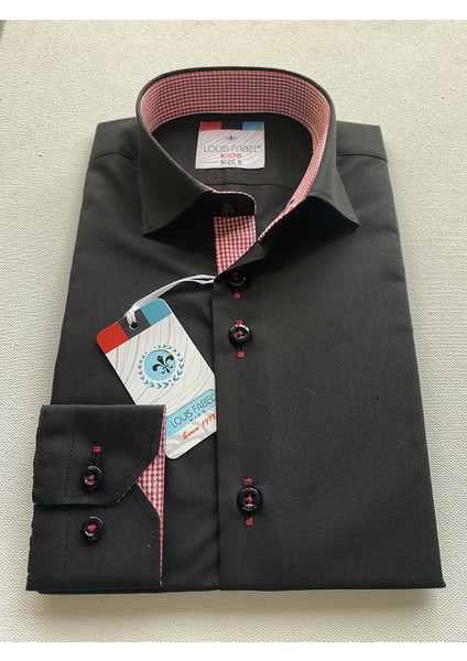 Düz Saks Pöti Kareli Okul Çocuk Gömleği