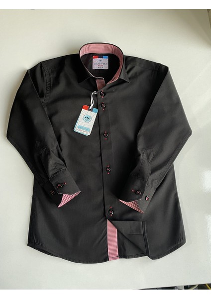 Düz Saks Pöti Kareli Okul Çocuk Gömleği fiyatları