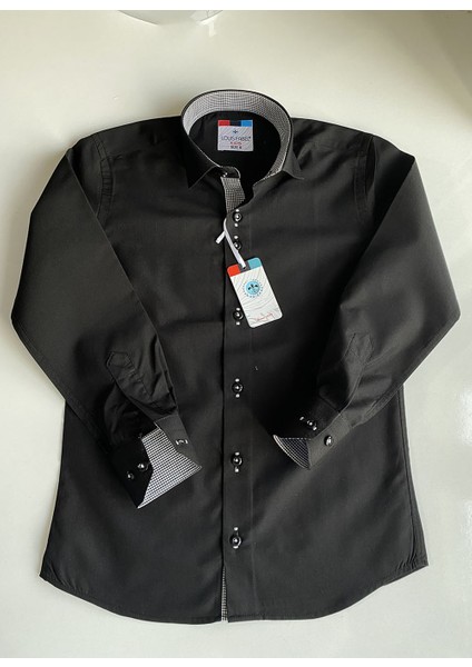 Düz Saks Pöti Kareli Okul Çocuk Gömleği fiyatları