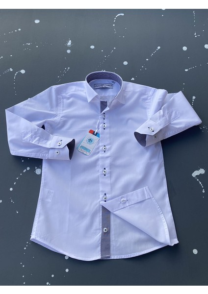 Düz Saks Pöti Kareli Okul Çocuk Gömleği fiyatları